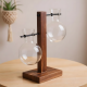 Glass Planter With Wooden Base